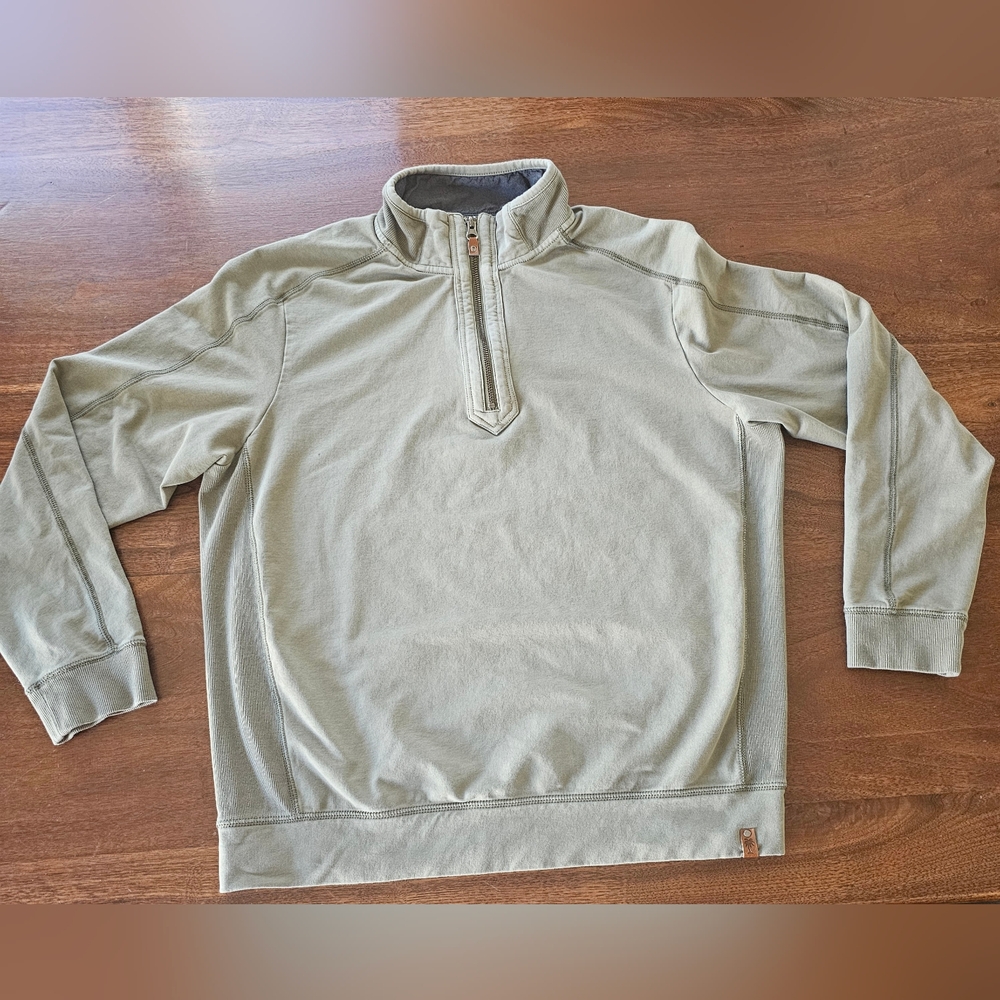 Tommy Bahama Ben & Terry Half-Zip Sweatshirt Green Size Meduim
